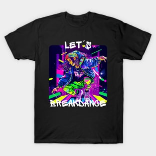 Woman Dancing Breakdance On The Street In Graffiti Look T-Shirt